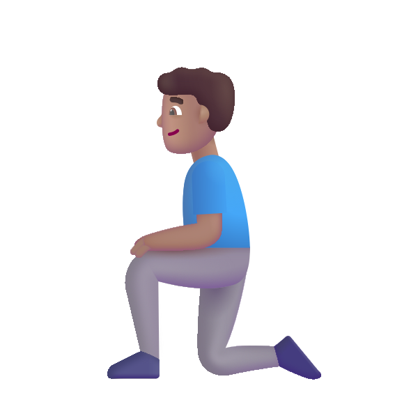Man Kneeling Color Medium