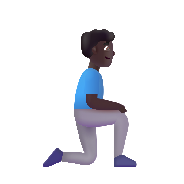Man Kneeling Facing Right Color Dark