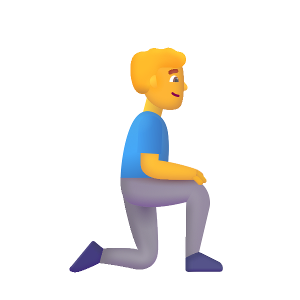 Man Kneeling Facing Right Color Default Vector