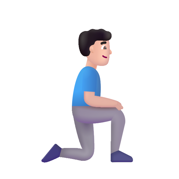 Man Kneeling Facing Right Color Light Vector