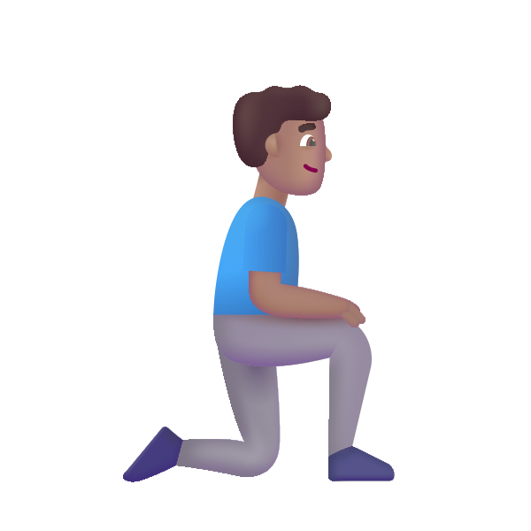 Man Kneeling Facing Right Color Medium