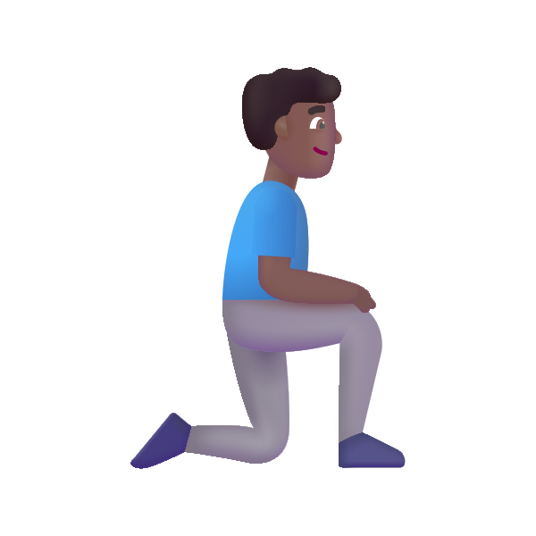 Man Kneeling Facing Right Color Medium Dark Vector