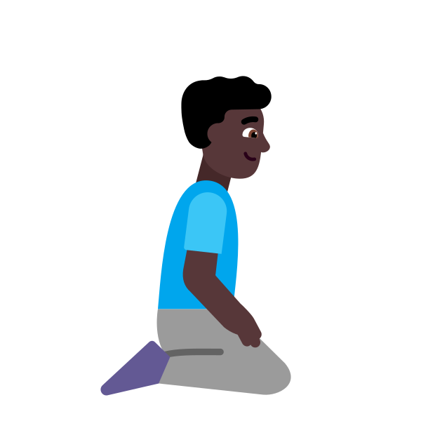 Man Kneeling Facing Right Flat Dark