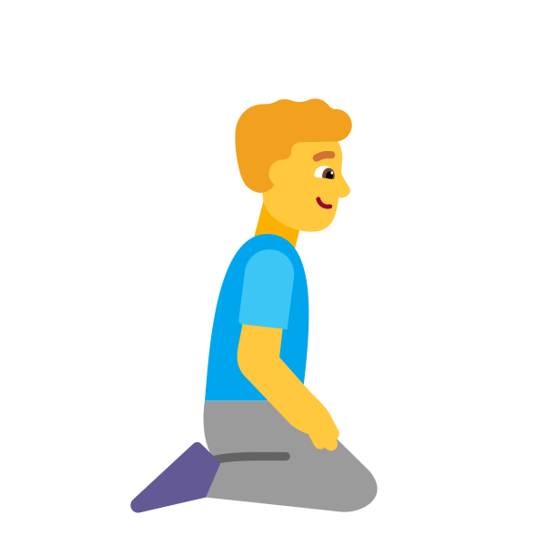Man Kneeling Facing Right Flat Default