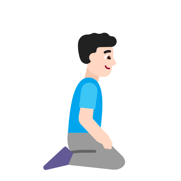 Man Kneeling Facing Right Flat Light Vector