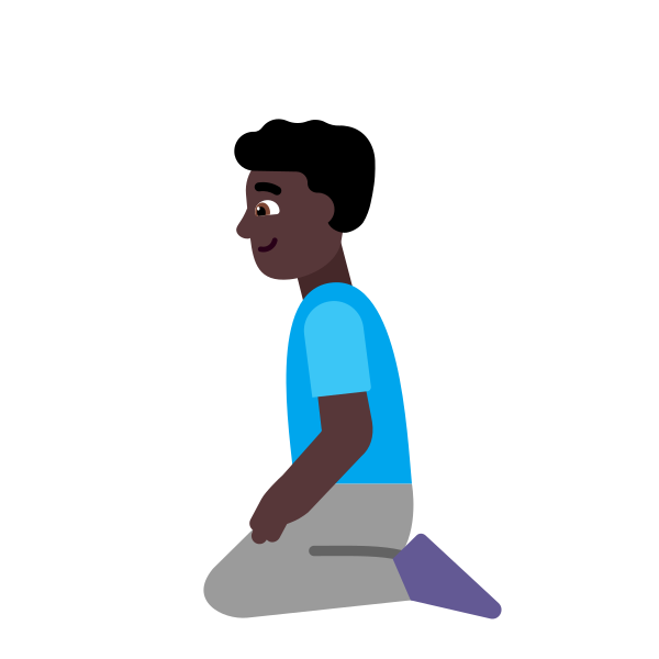 Man Kneeling Flat Dark Vector