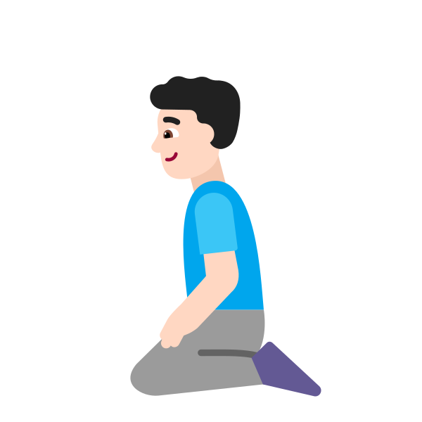 Man Kneeling Flat Light Vector
