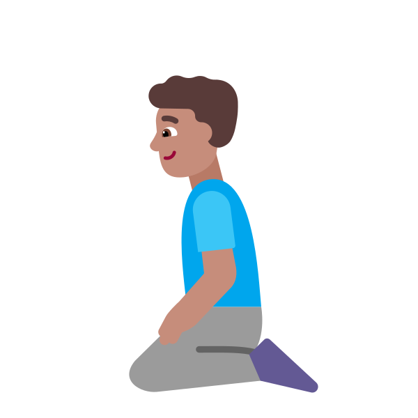 Man Kneeling Flat Medium Vector