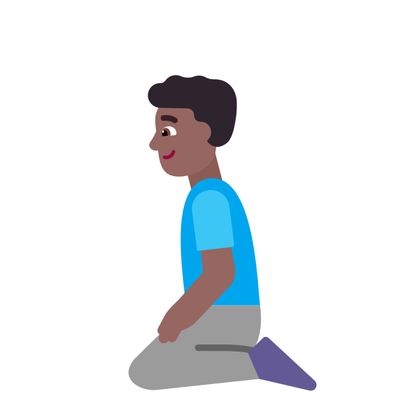 Man Kneeling Flat Medium Dark