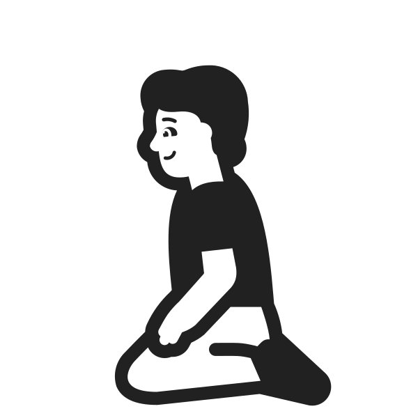Man Kneeling High Contrast Default