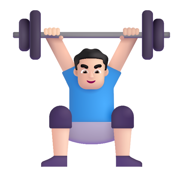 Man Lifting Weights Color Light Vector