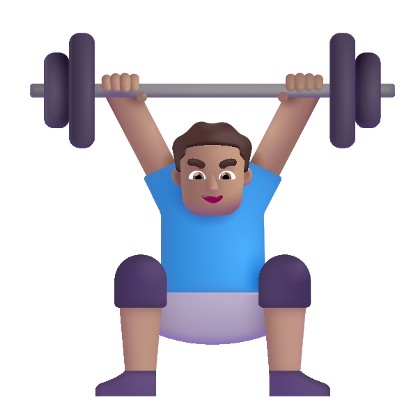 Man Lifting Weights Color Medium Vector