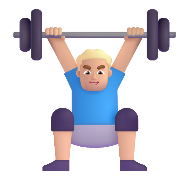 Man Lifting Weights Color Medium Light Vector