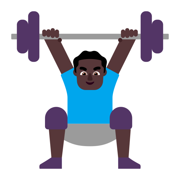 Man Lifting Weights Flat Dark Vector