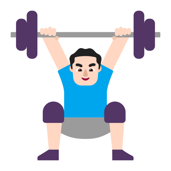 Man Lifting Weights Flat Light Vector