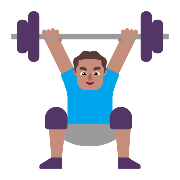 Man Lifting Weights Flat Medium Vector