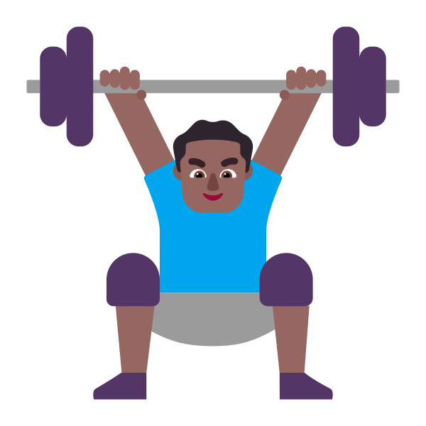 Man Lifting Weights Flat Medium Dark Vector