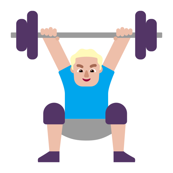 Man Lifting Weights Flat Medium Light Vector
