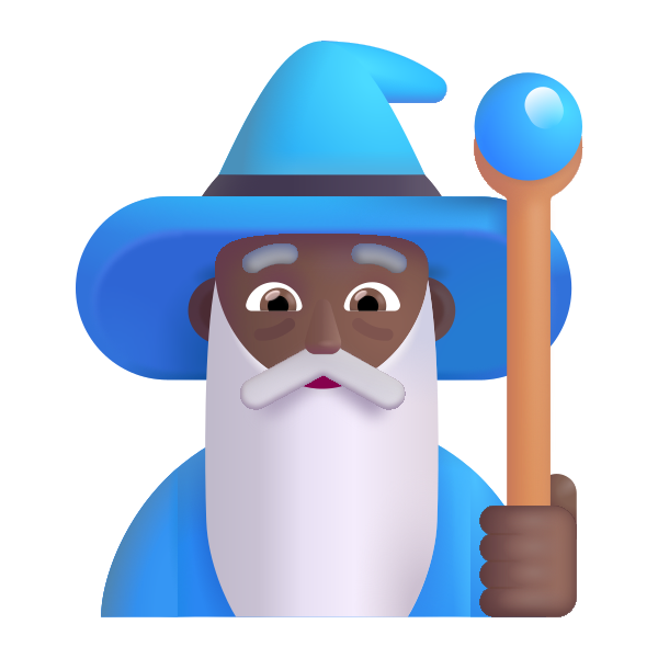 Man Mage Color Medium Dark Vector