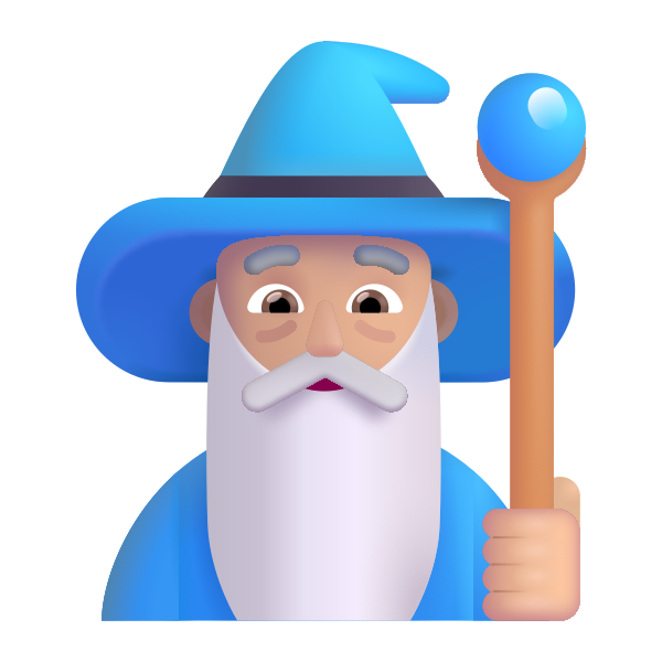 Man Mage Color Medium Light Vector
