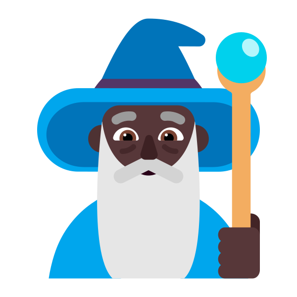 Man Mage Flat Dark Vector