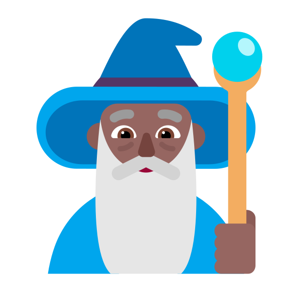 Man Mage Flat Medium Dark Vector