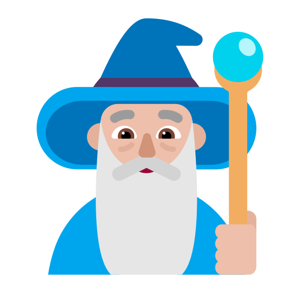 Man Mage Flat Medium Light Vector