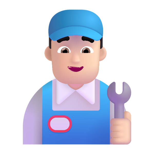 Man Mechanic Color Light Vector