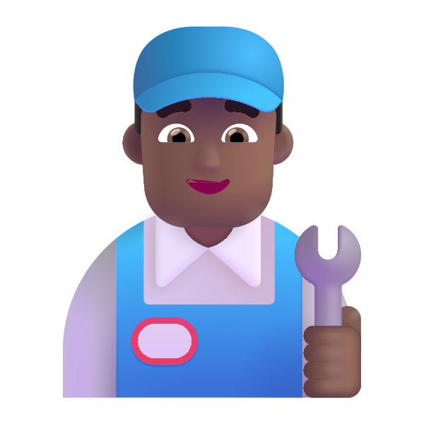 Man Mechanic Color Medium Dark Vector