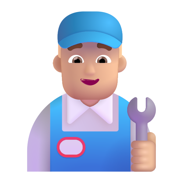 Man Mechanic Color Medium Light Vector