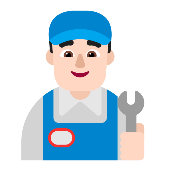 Man Mechanic Flat Light Vector