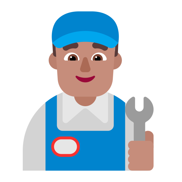 Man Mechanic Flat Medium Vector