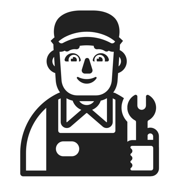 Man Mechanic High Contrast Default Vector