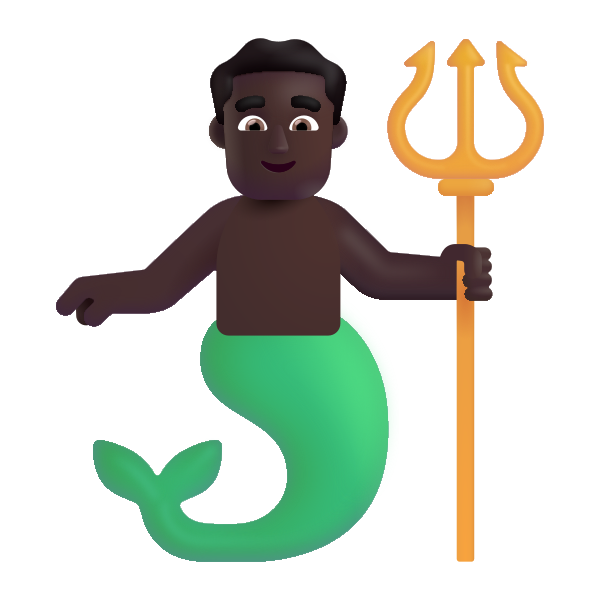 Man Merpeople Color Dark Vector