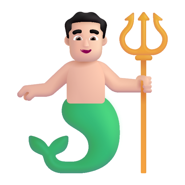 Man Merpeople Color Light Vector