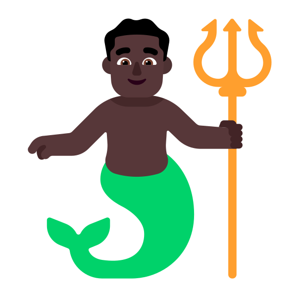 Man Merpeople Flat Dark Vector