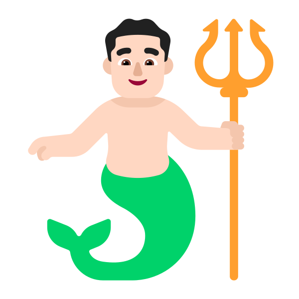 Man Merpeople Flat Light Vector