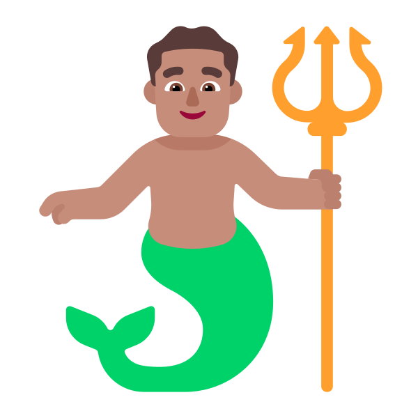 Man Merpeople Flat Medium Vector