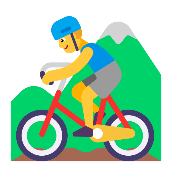Man Mountain Biking Flat Default Vector
