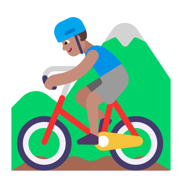 Man Mountain Biking Flat Medium Vector