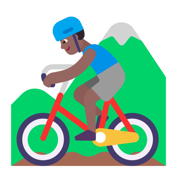 Man Mountain Biking Flat Medium Dark Vector