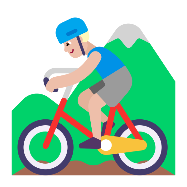 Man Mountain Biking Flat Medium Light Vector