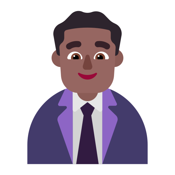 Man Office Worker Flat Medium Dark Vector