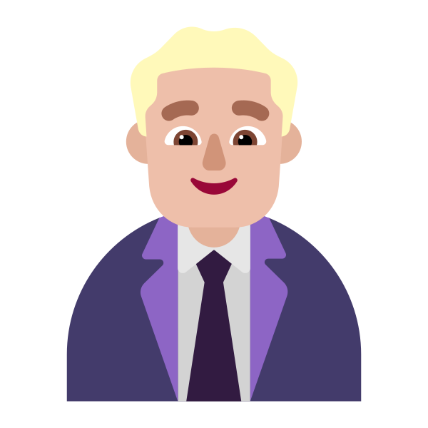 Man Office Worker Flat Medium Light Vector