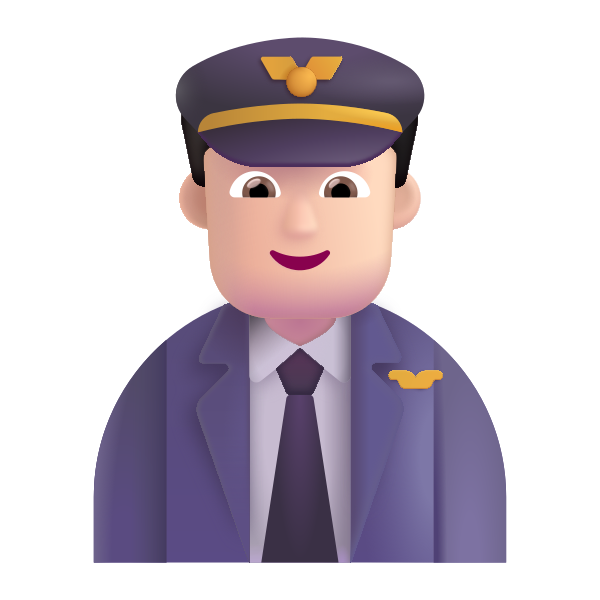 Man Pilot Color Light Vector