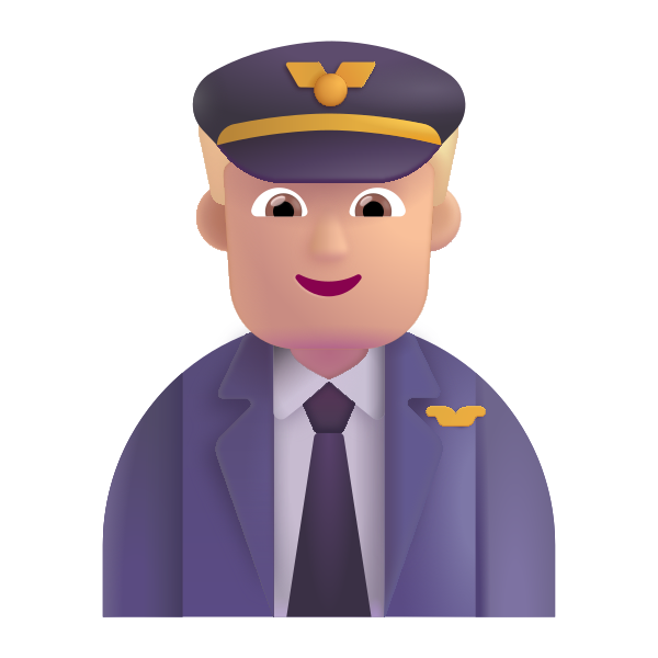 Man Pilot Color Medium Light