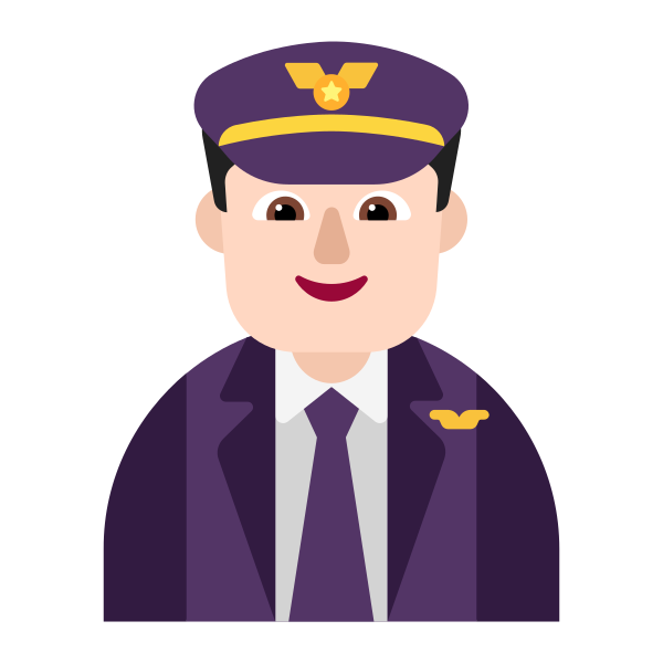 Man Pilot Flat Light Vector