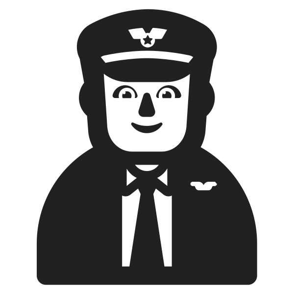 Man Pilot High Contrast Default Vector