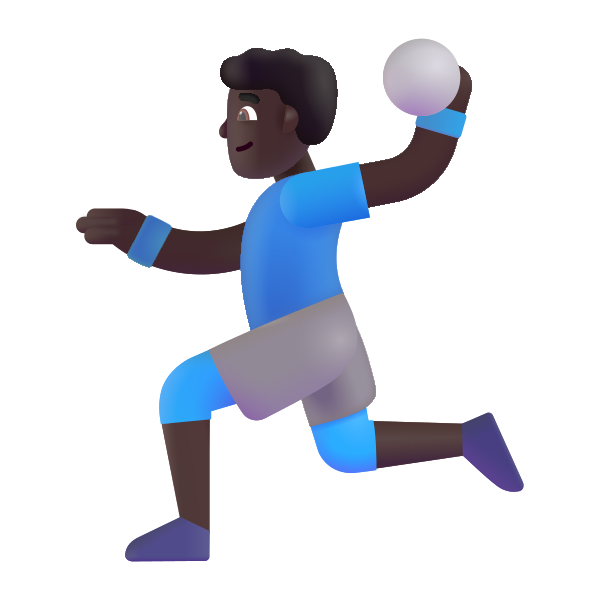 Man Playing Handball Color Dark Vector