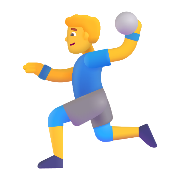 Man Playing Handball Color Default Vector